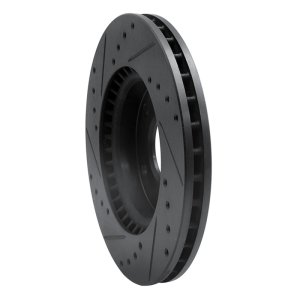 Hyundai Elantra Brake Rotor (1) - Front Right - R1 Concepts - Drilled & Slotted - Black - `07-`10